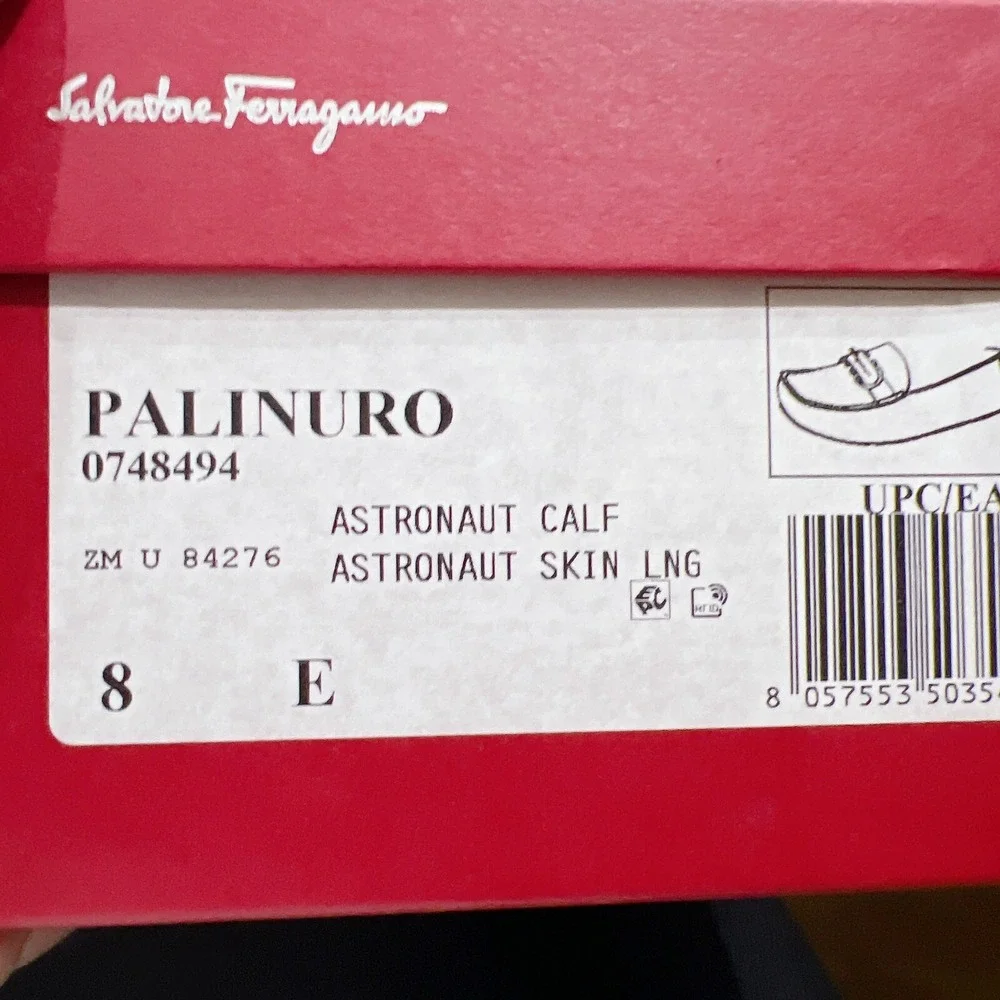 Salvatore Ferragamo PALINURO Astronaut Leather Loafer Driving Shoes Mens US 8